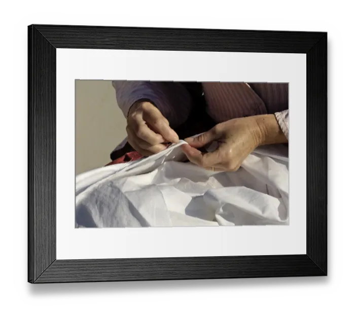Framed Print : Woman reenactor sewing, Yorktown battlefield Framed Print : Woman reenactor sewing, Yorktown battlefield