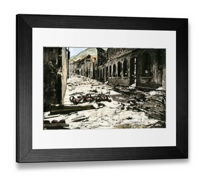 Framed Print : Mount Pelee destruction in Martinique, 1902 Framed Print : Mount Pelee destruction in Martinique, 1902