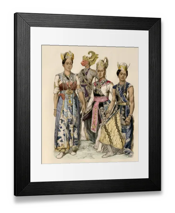 Framed Print : Java dancers and actors