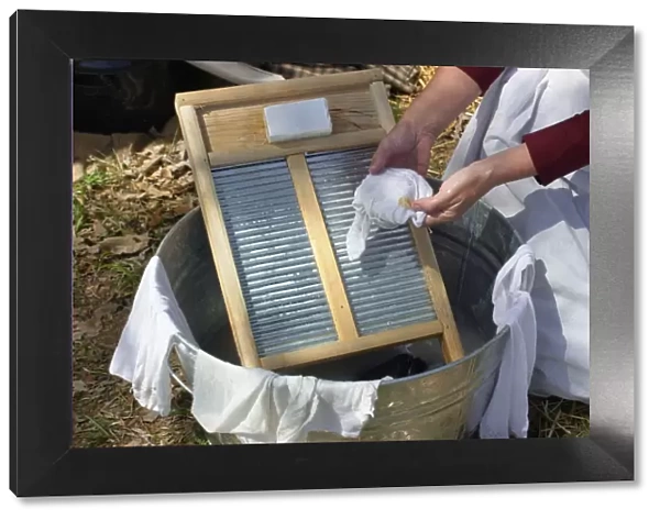 Washboard for scrubbing laundry in the 1800s