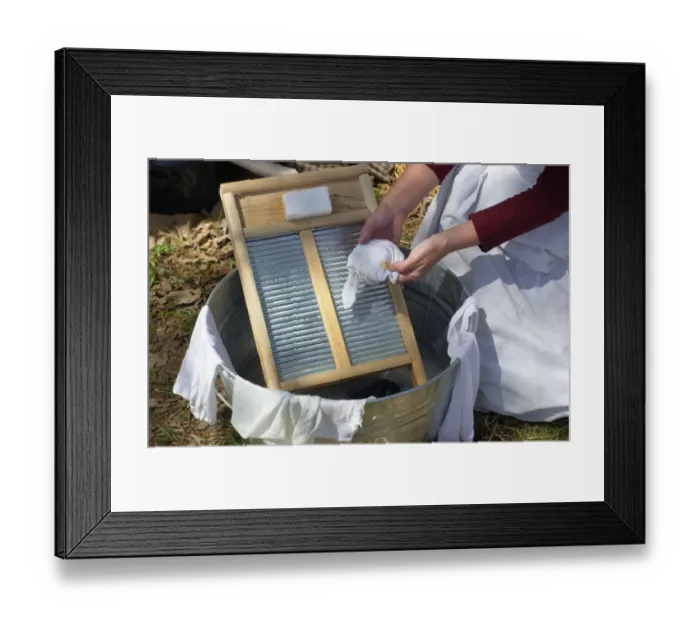 Framed Print : Washboard for scrubbing laundry in the 1800s Framed Print : Washboard for scrubbing laundry in the 1800s