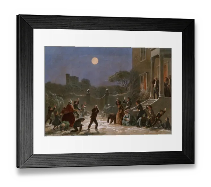 Framed Print : Winter fun in Victorian England