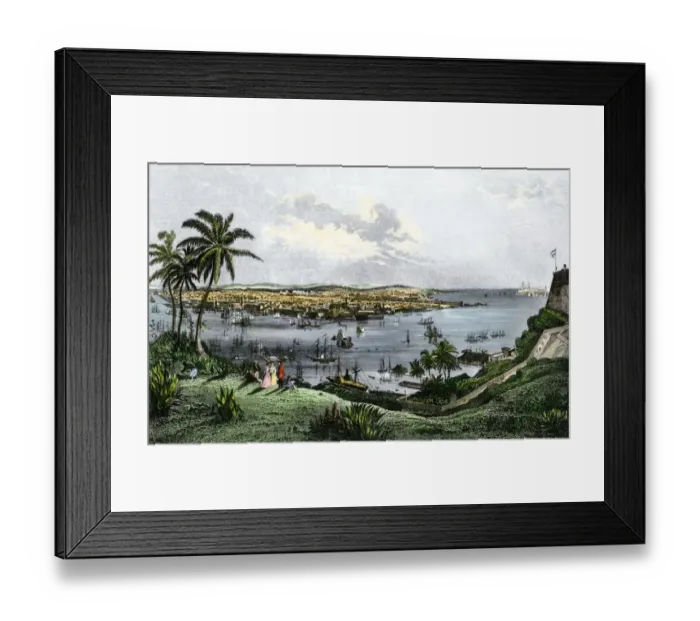 Framed Print : Harbor of Havana, Cuba, in the 1800s Framed Print : Harbor of Havana, Cuba, in the 1800s