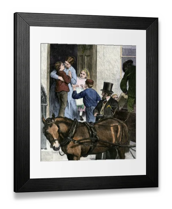 Framed Print : Children arriving home for the holidays Framed Print : Children arriving home for the holidays