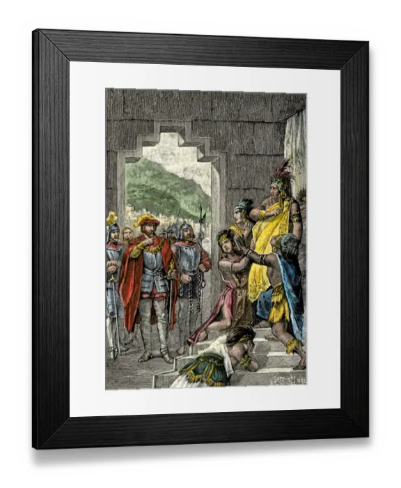 Framed Print : Inca leader Atahualpa sentenced to execution, 1533 Framed Print : Inca leader Atahualpa sentenced to execution, 1533