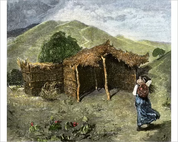 Roman Catholic church for natives in the hills of Mexico, 1800s