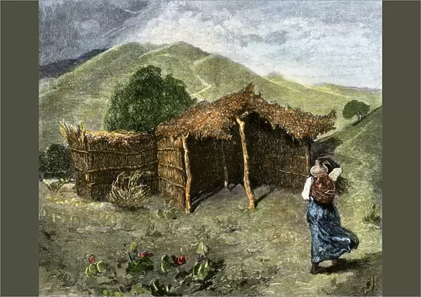 Roman Catholic church for natives in the hills of Mexico, 1800s