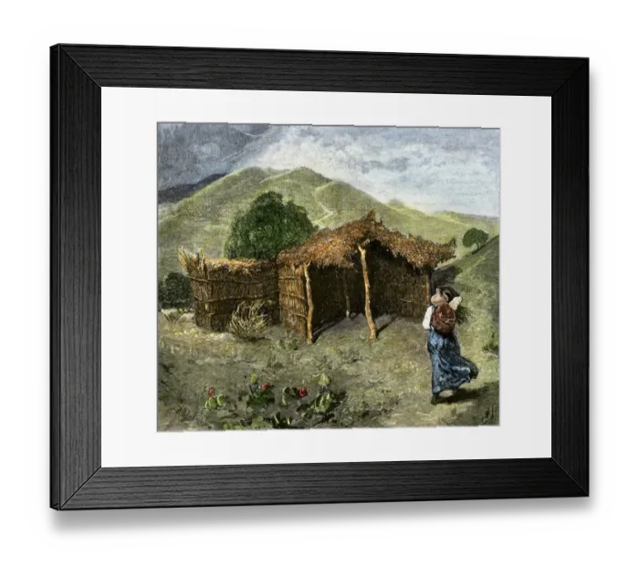 Framed Print : Roman Catholic church for natives in the hills of Mexico, 1800s