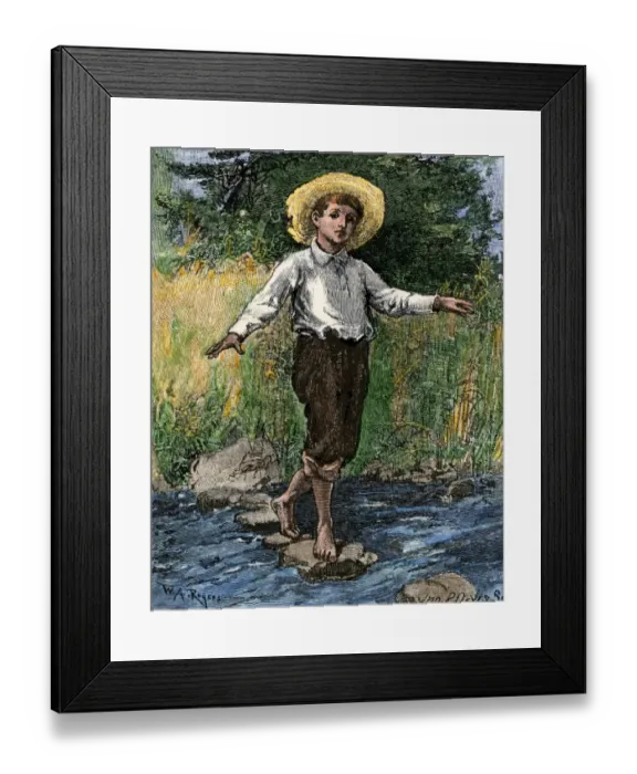 Framed Print : Summertime activity for a country boy Framed Print : Summertime activity for a country boy