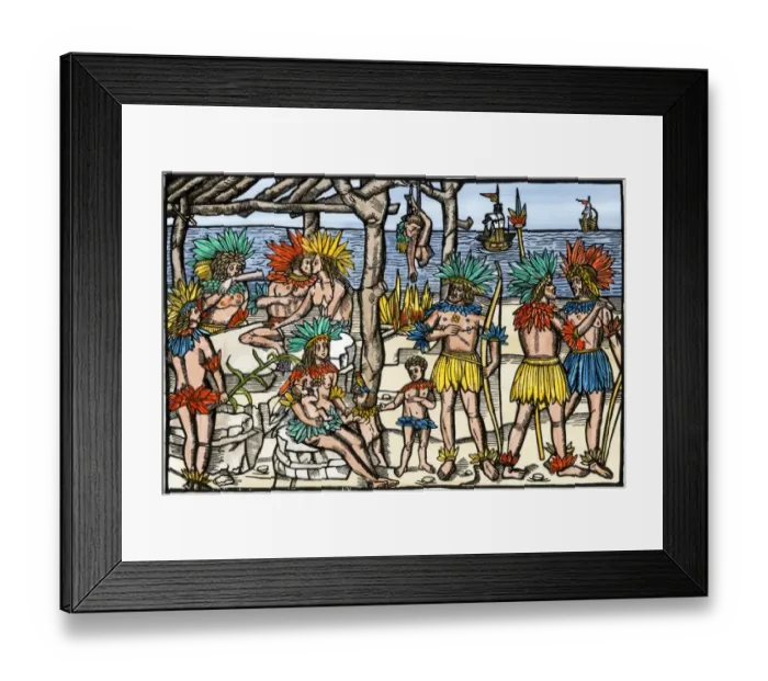 Framed Print : Brazilian cannibalism, 1500s