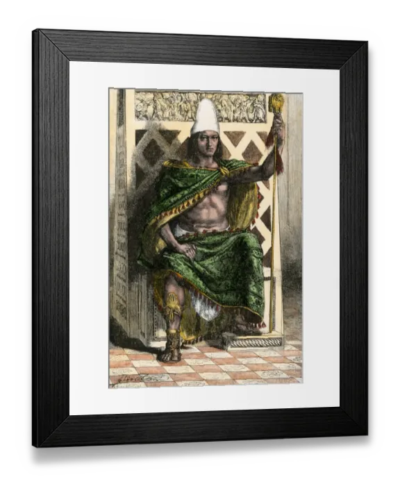 Framed Print : Montezuma II on his throne