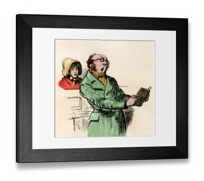 Framed Print : Christmas singing in a church, 1800s Framed Print : Christmas singing in a church, 1800s