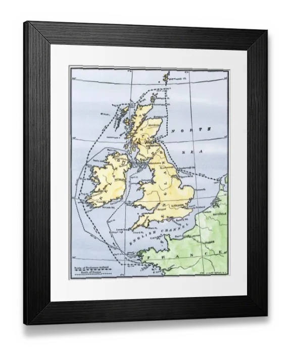 Framed Print : Routes of the American ships Ranger Framed Print : Routes of the American ships Ranger
