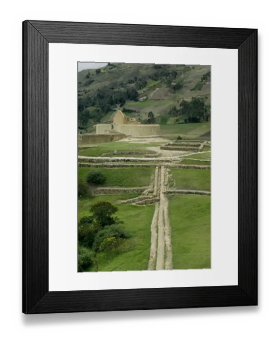 Framed Print : Ruins of Inca city and Temple of the Sun at Ingapirca in the Andes Mountains