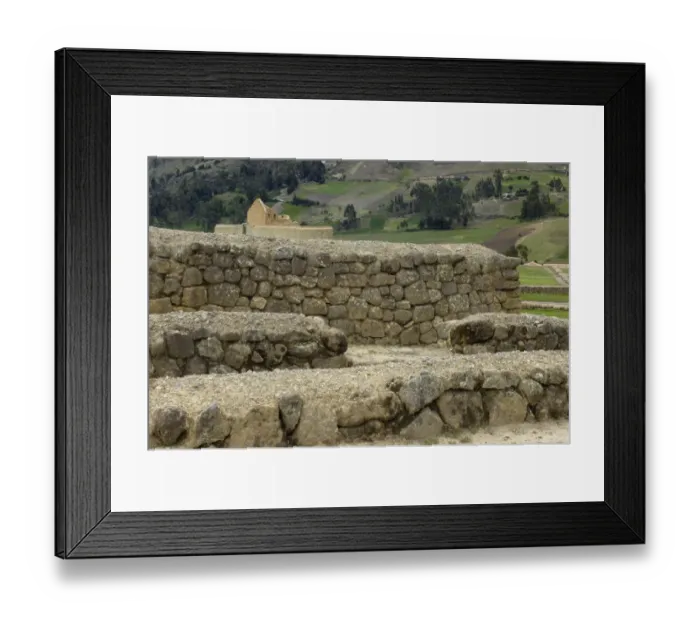 Framed Print : Ruins of Inca city and Temple of the Sun at Ingapirca in the Andes Mountains