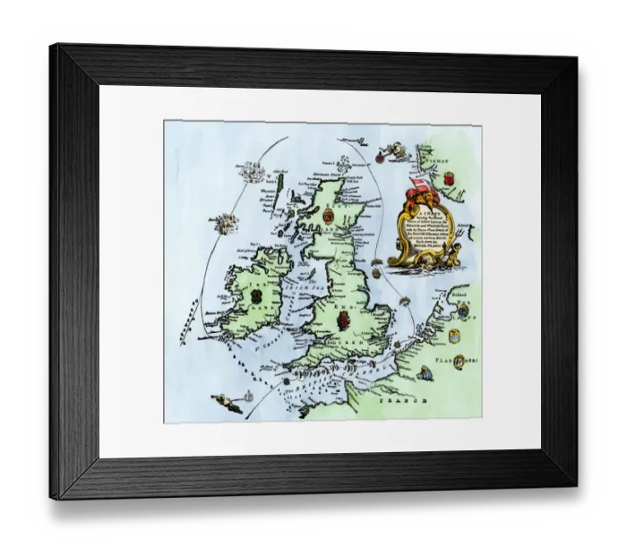 Framed Print : Spanish Armadas route in 1588 Framed Print : Spanish Armadas route in 1588