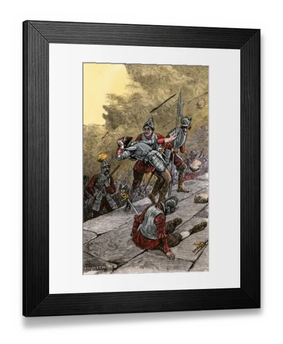 Framed Print : Pizarro capturing Inca stronghold in Peru, 1533 Framed Print : Pizarro capturing Inca stronghold in Peru, 1533