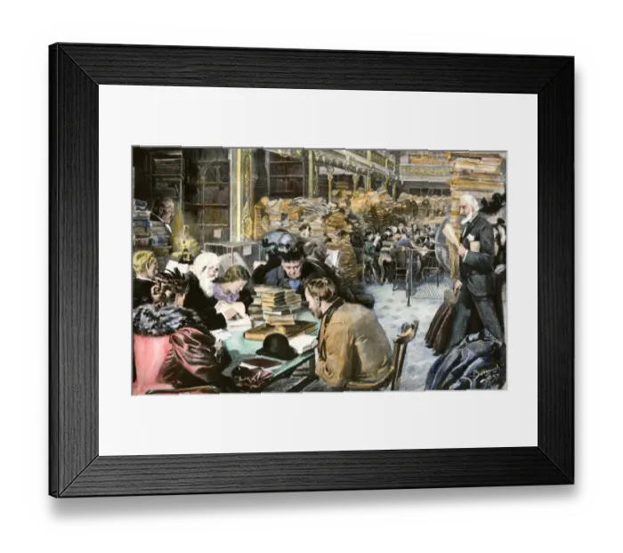 Framed Print : Researchers in the Library of Congress, 1890s