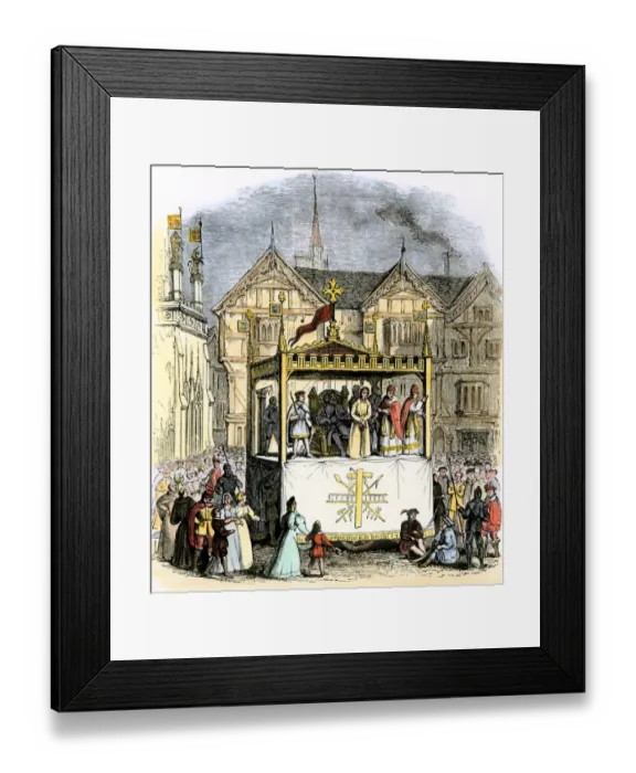 Framed Print : Performance of a Mystery Play at Coventry Framed Print : Performance of a Mystery Play at Coventry
