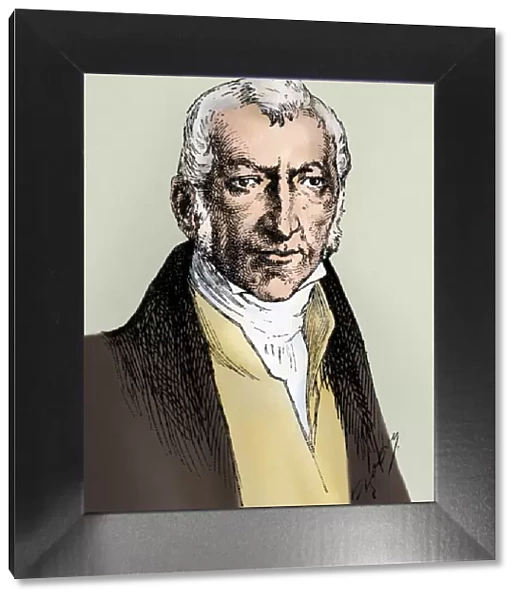 Malthus. Economist Thomas Malthus.. Digitally colored woodcut