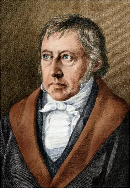 Hegel. Georg Wilhelm Friedrich Hegel.. Digitally colored halftone reproduction