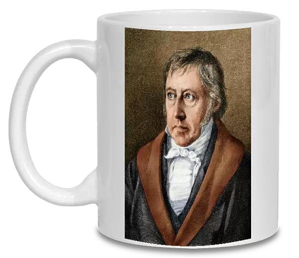 Hegel. Georg Wilhelm Friedrich Hegel.. Digitally colored halftone reproduction
