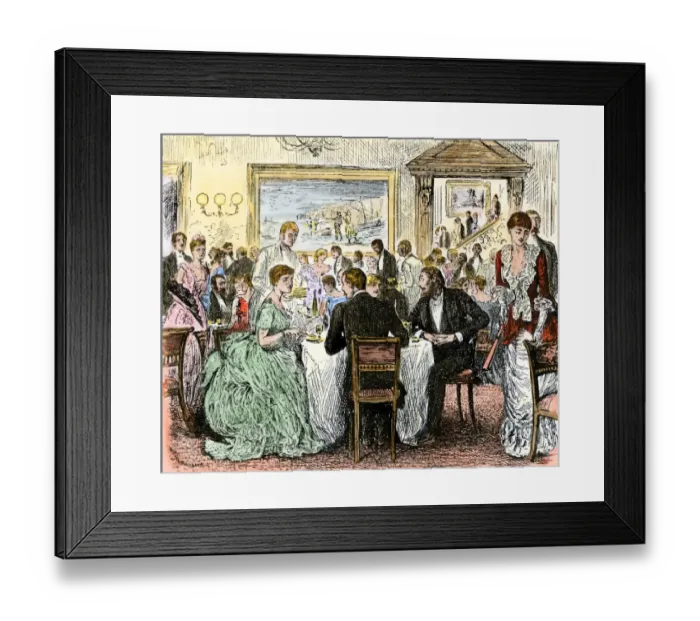 Framed Print : Fashionable supper party, 1880s Framed Print : Fashionable supper party, 1880s