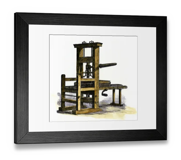 Framed Print : Benjamin Franklins Ramage printing press Framed Print : Benjamin Franklins Ramage printing press