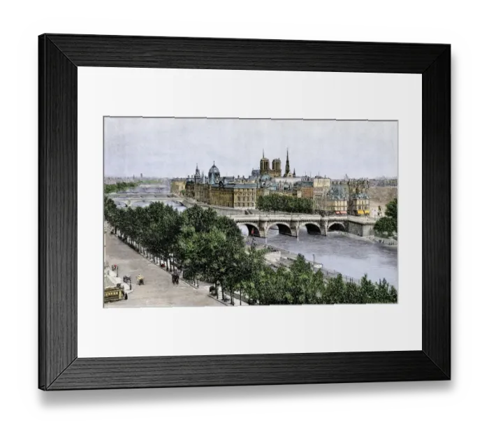 Framed Print : River Seine in Paris, 1890s Framed Print : River Seine in Paris, 1890s