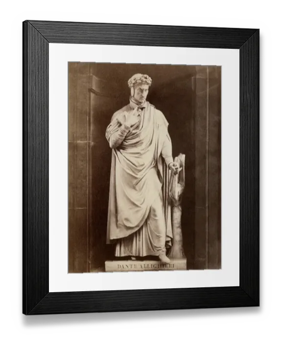 Framed Print : Dante. Statue of Dante Alighiere.. 19th-century photograph Framed Print : Dante. Statue of Dante Alighiere.. 19th-century photograph
