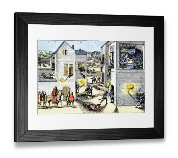 Framed Print : St. Bartholomews Day Massacre of French Huguenots, 1572