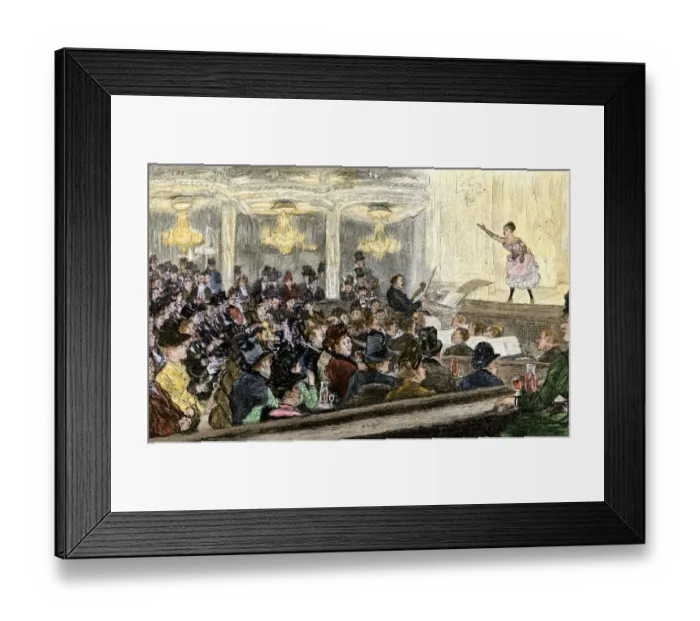 Framed Print : Paris cafe entertainment, late 19th century Framed Print : Paris cafe entertainment, late 19th century