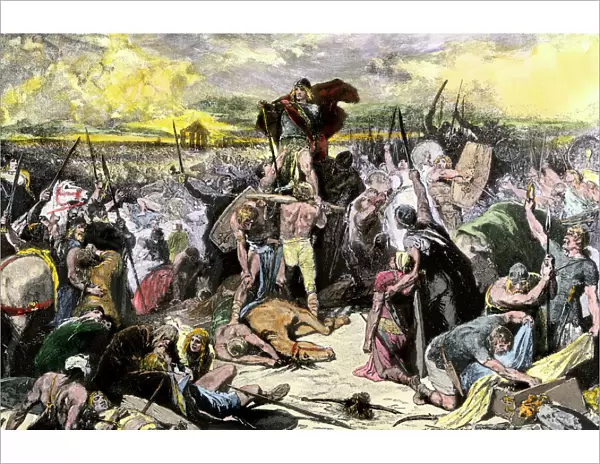 Visigoths and Romans defeating the Huns at Chalons