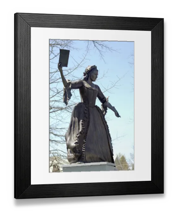 Framed Print : Statue of Mercy Otis Warren in Barnstable