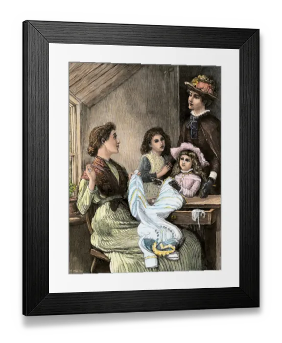 Framed Print : Seamstress, 1800s