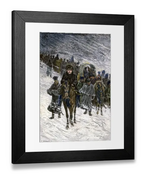 Framed Print : Winter retreat of Napoleon and the French army from Moscow in 1812