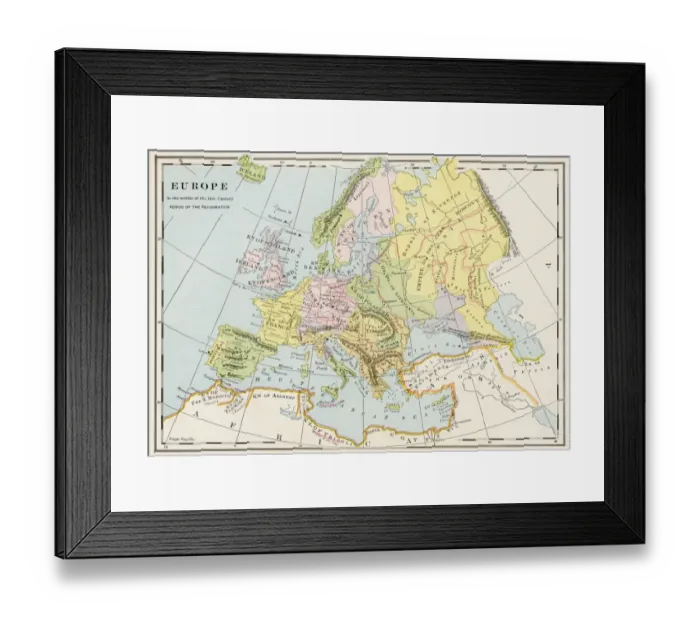 Framed Print : Europe in the mid-1500s Framed Print : Europe in the mid-1500s