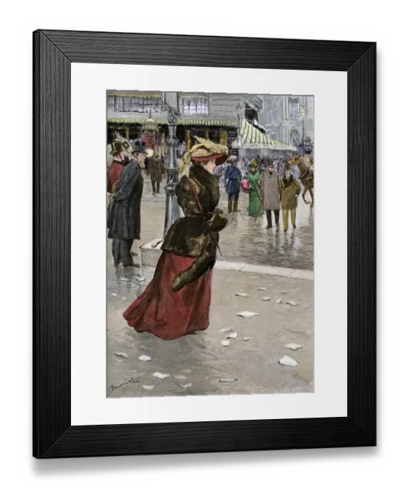 Framed Print : Paris boulevard in the late 19th century Framed Print : Paris boulevard in the late 19th century