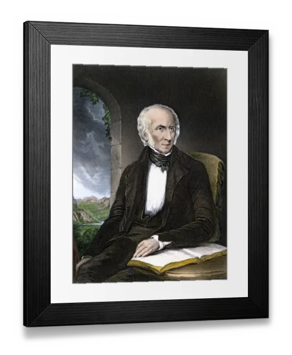 Framed Print : William Wordsworth. Hand colored engraving of a drawing from life Framed Print : William Wordsworth. Hand colored engraving of a drawing from life