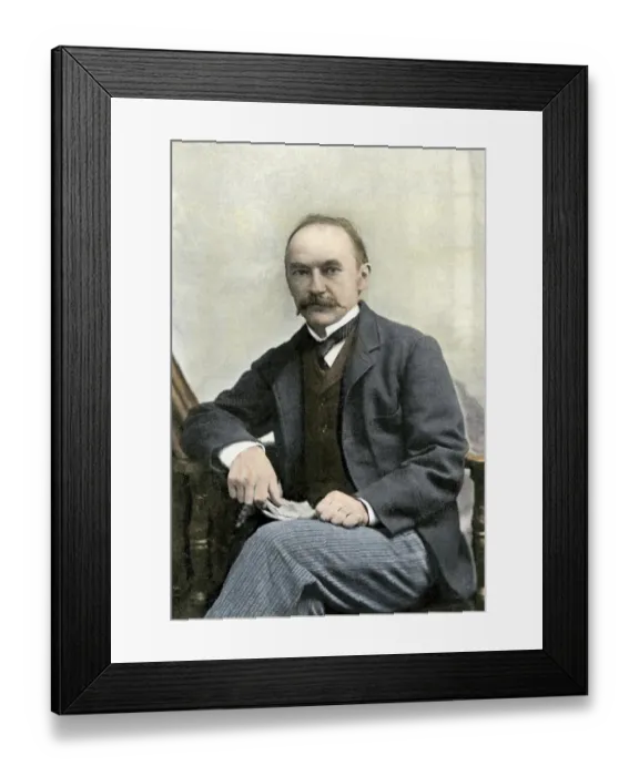 Framed Print : Thomas Hardy. Hand-colored halftone of a photograph Framed Print : Thomas Hardy. Hand-colored halftone of a photograph