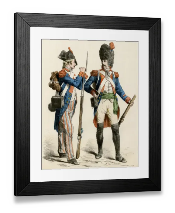 Framed Print : French army uniforms, 1790s Framed Print : French army uniforms, 1790s