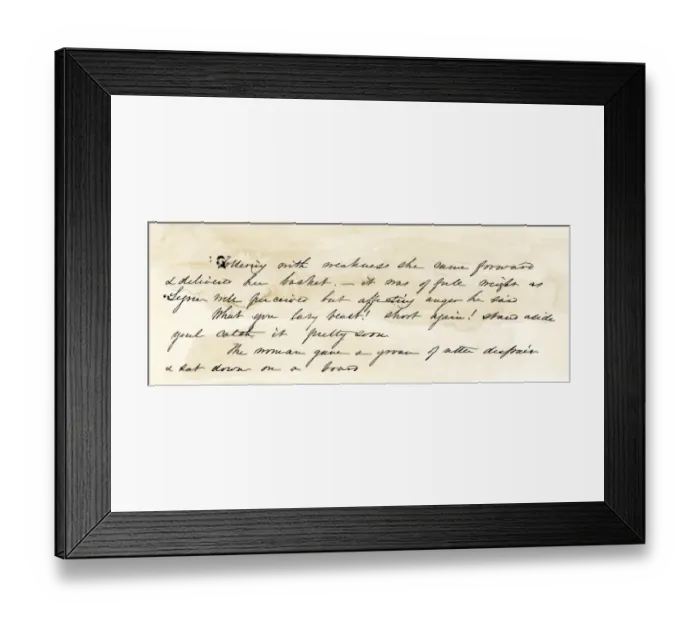 Framed Print : Part of the original manuscript of Uncle Toms Cabin by Harriet Framed Print : Part of the original manuscript of Uncle Toms Cabin by Harriet