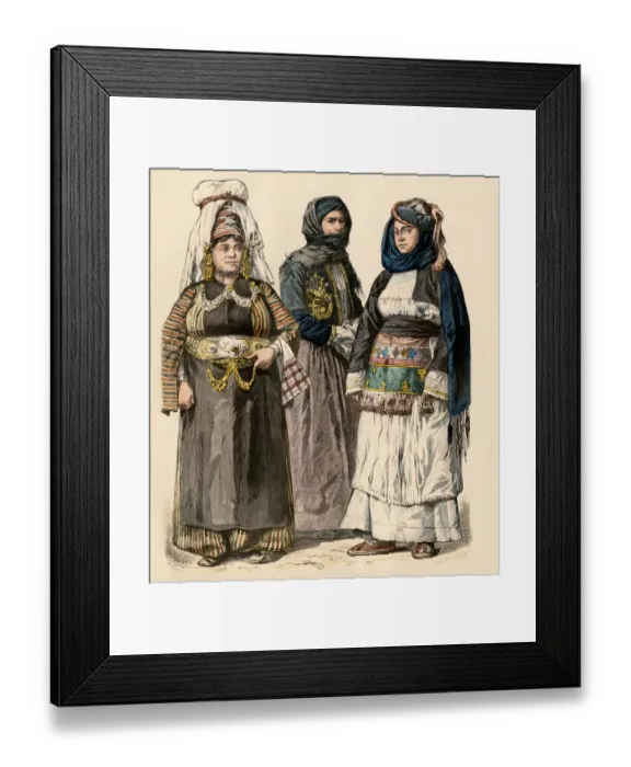 Framed Print : Kurdish and Greek women