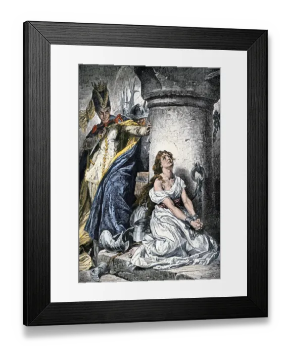 Framed Print : Joan of Arc in prison