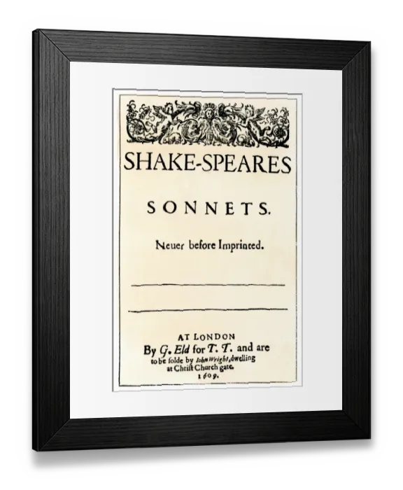 Framed Print : Title page of Shakespeares Sonnets