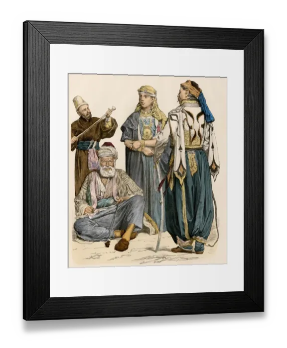 Framed Print : Syrian dervish and citizens Framed Print : Syrian dervish and citizens