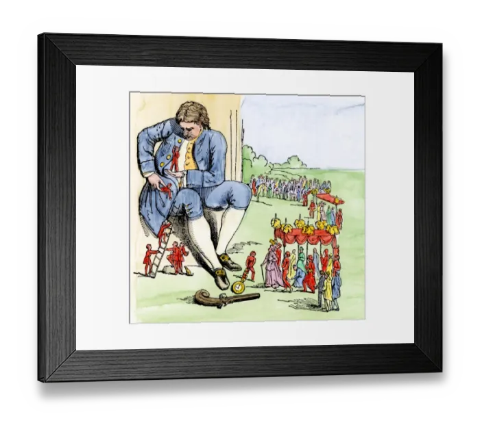 Framed Print : Hand-colored woodcut Framed Print : Hand-colored woodcut
