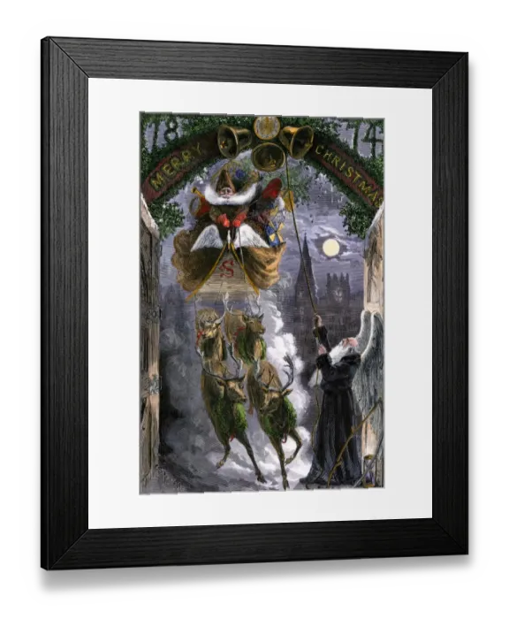 Framed Print : Santa Claus and Father Time, 1874 Framed Print : Santa Claus and Father Time, 1874