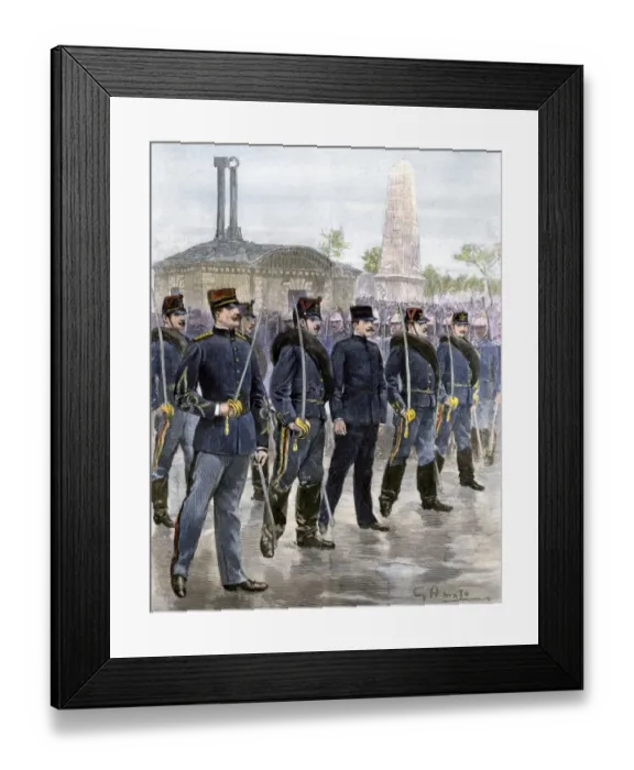 Framed Print : Alfred Dreyfus escorted to prison after being convicted of treason Framed Print : Alfred Dreyfus escorted to prison after being convicted of treason