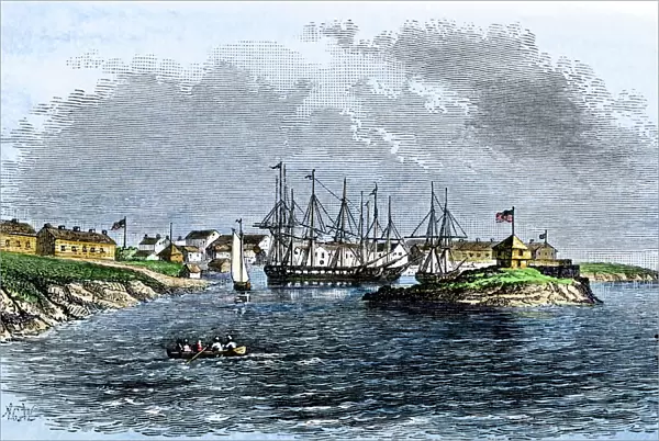 US Navy base at Sackets Harbor, NY, 1814